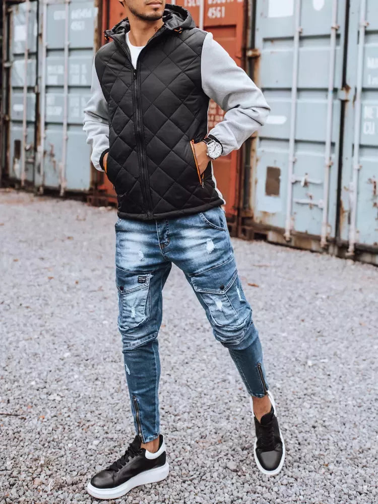 Pilkos spalvos vyriška striukė su gobtuvu Nomad