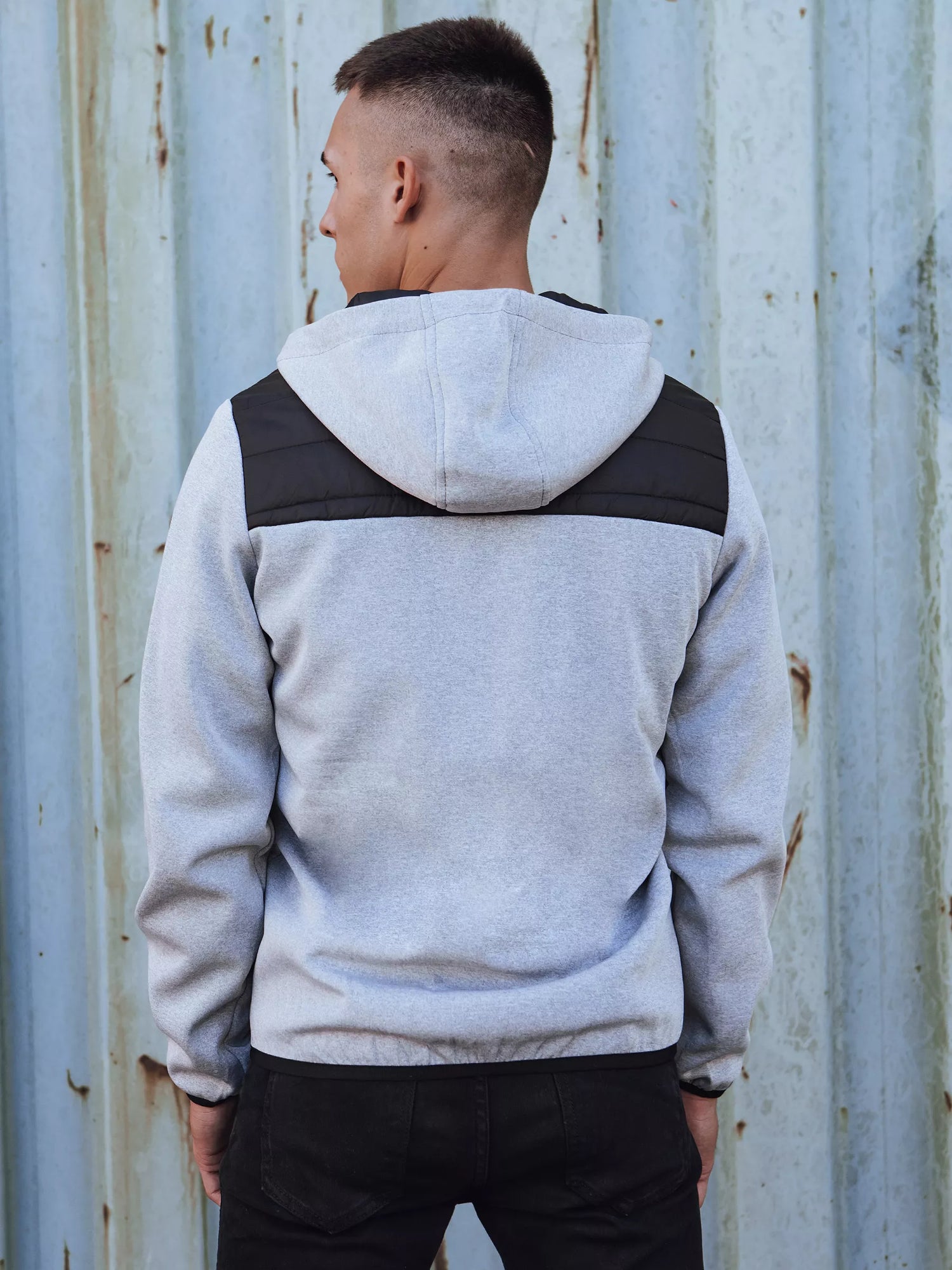 Vyriška pilka striukė su žalia detale Lucas