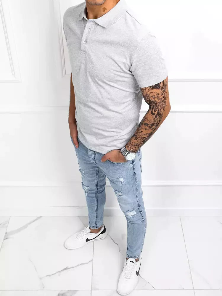 Vyriški pilki polo marškinėliai Palom