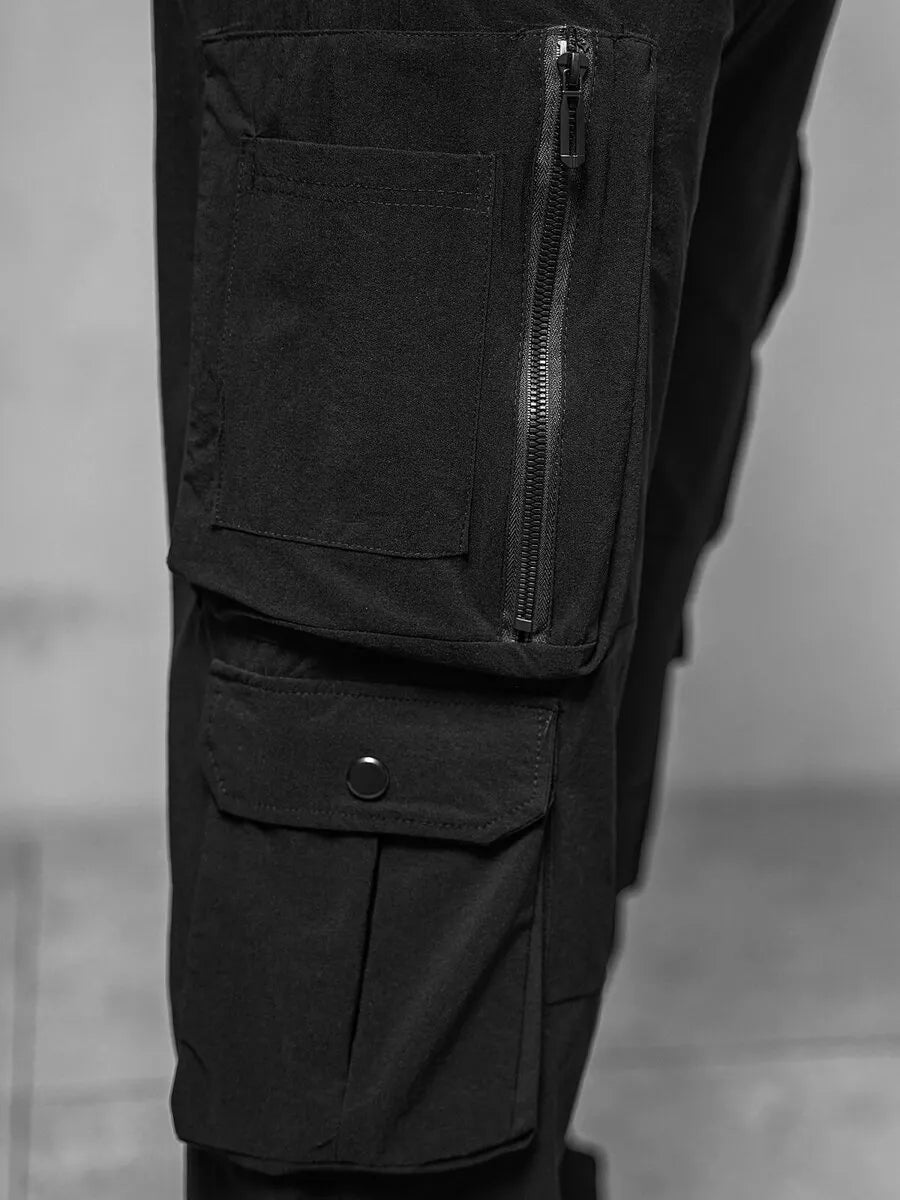 Vyriškos plačios juodos spalvos kelnės Olimp