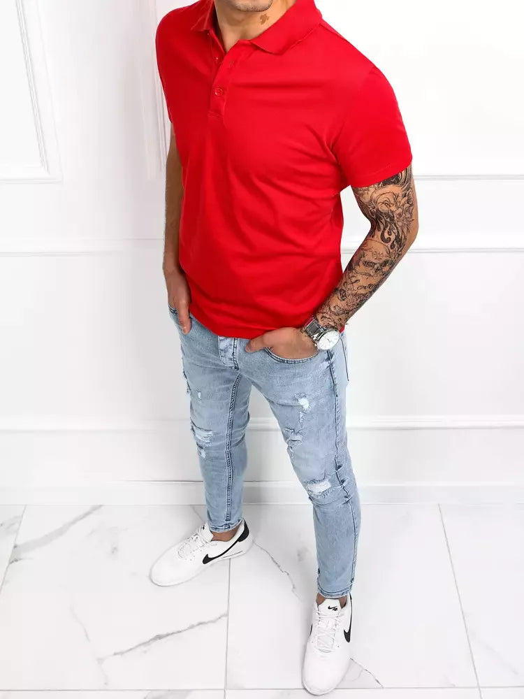 Vyriški raudoni polo marškinėliai Palom