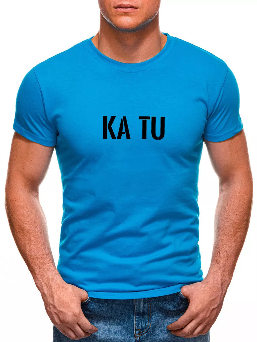 Vyriški ryškiai mėlyni marškinėliai KĄ TU