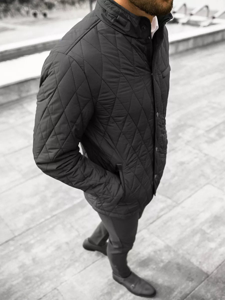 Vyriška dygsniuota juoda striukė Midon