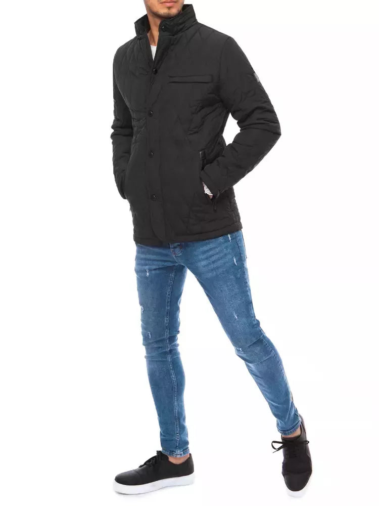 Vyriška dygsniuota juoda striukė Midon