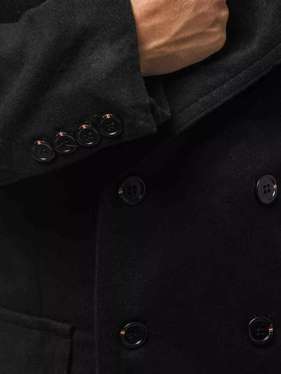 Stilingas juodas rudeninis vyriškas paltas Nova