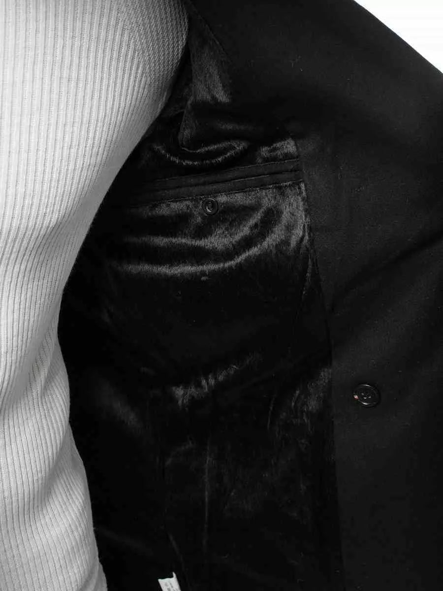 Stilingas juodas rudeninis vyriškas paltas Nova