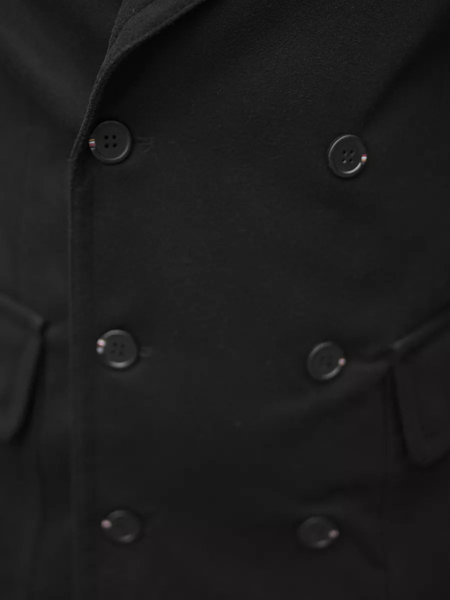 Stilingas juodas rudeninis vyriškas paltas Nova