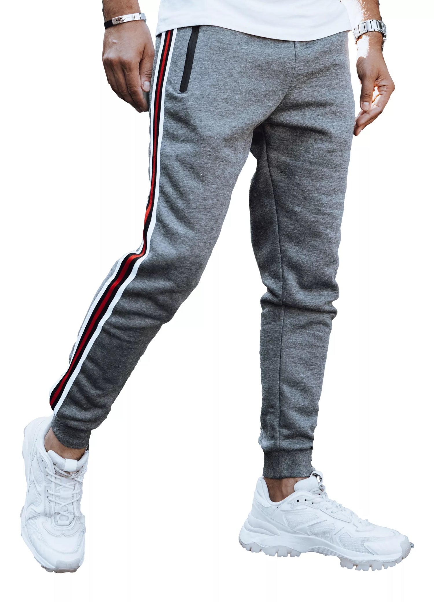 Vyriškos tamsiai pilkos laisvalaikio kelnės Adam