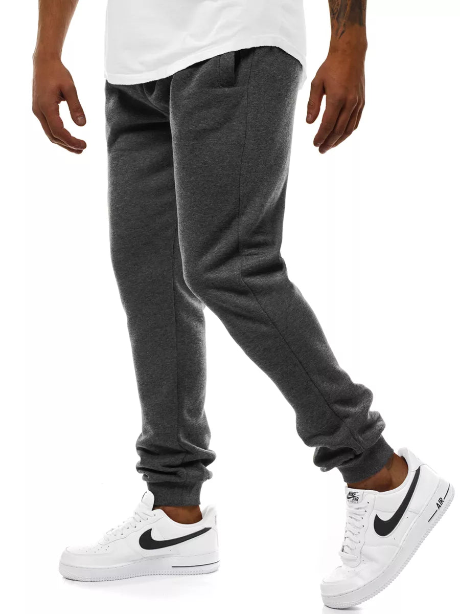 Vyriškos tamsiai pilkos laisvalaikio kelnės Resol