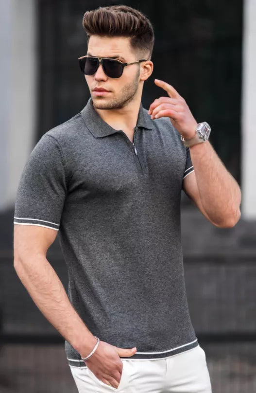 Vyriški tamsiai pilkos spalvos marškinėliai  Pit