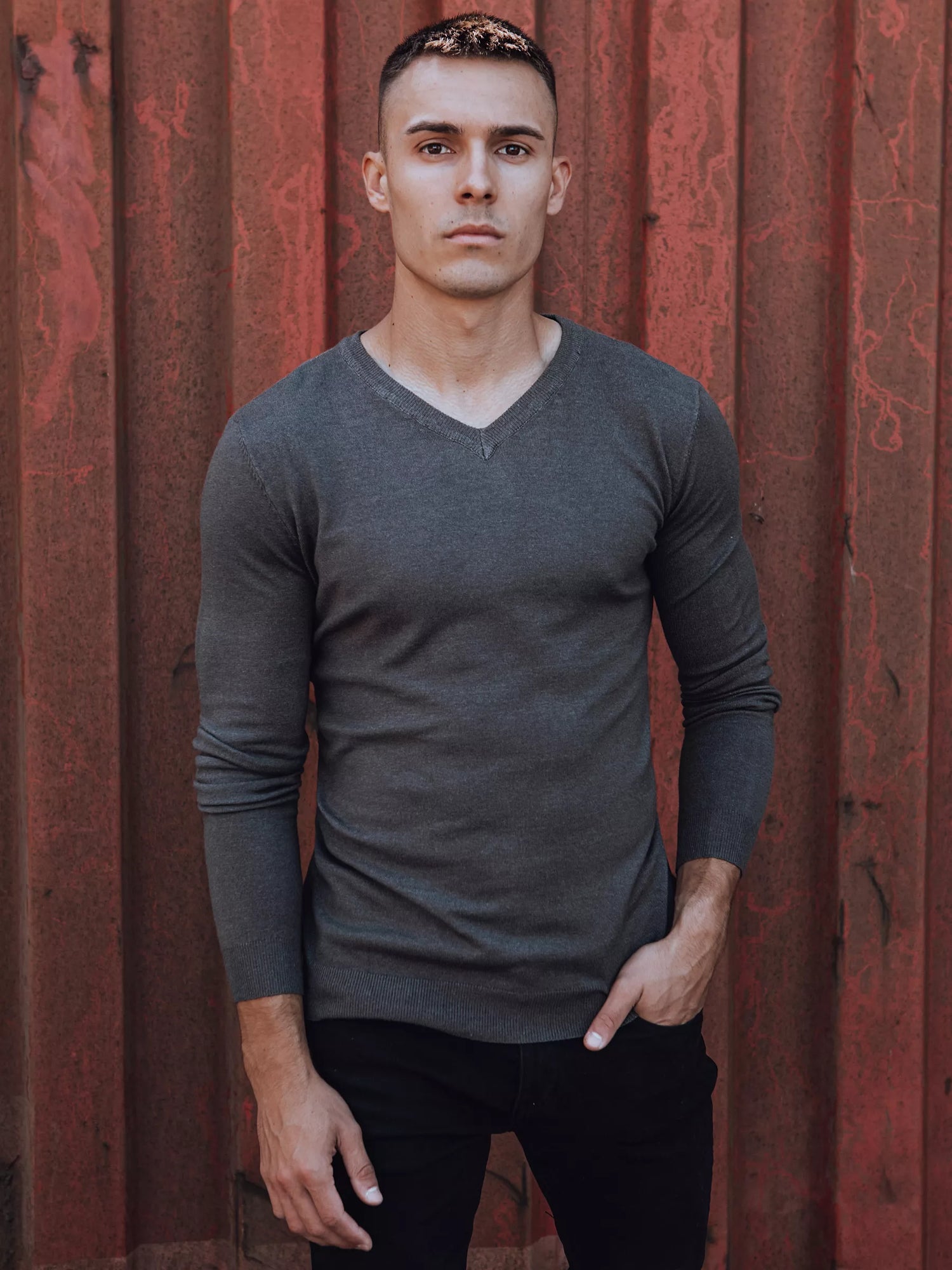 Tamsiai pilkas vyriškas megztinis Henri