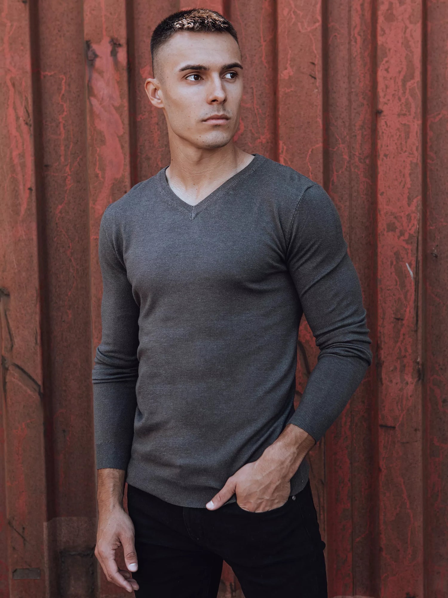 Tamsiai pilkas vyriškas megztinis Henri