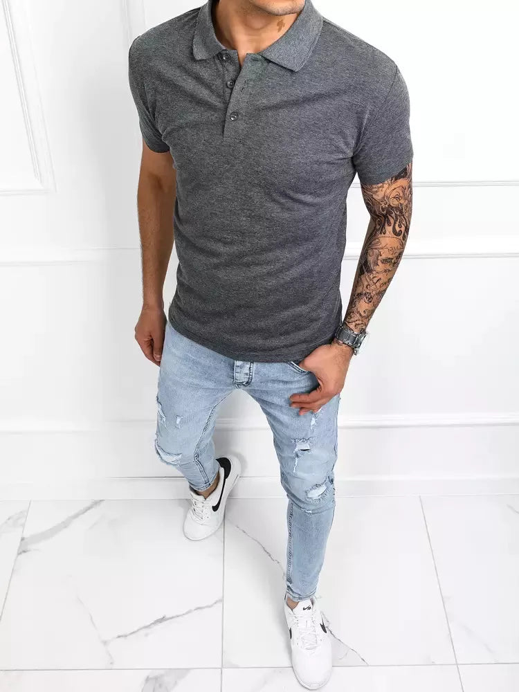 Vyriški tamsiai pilki polo marškinėliai Palom