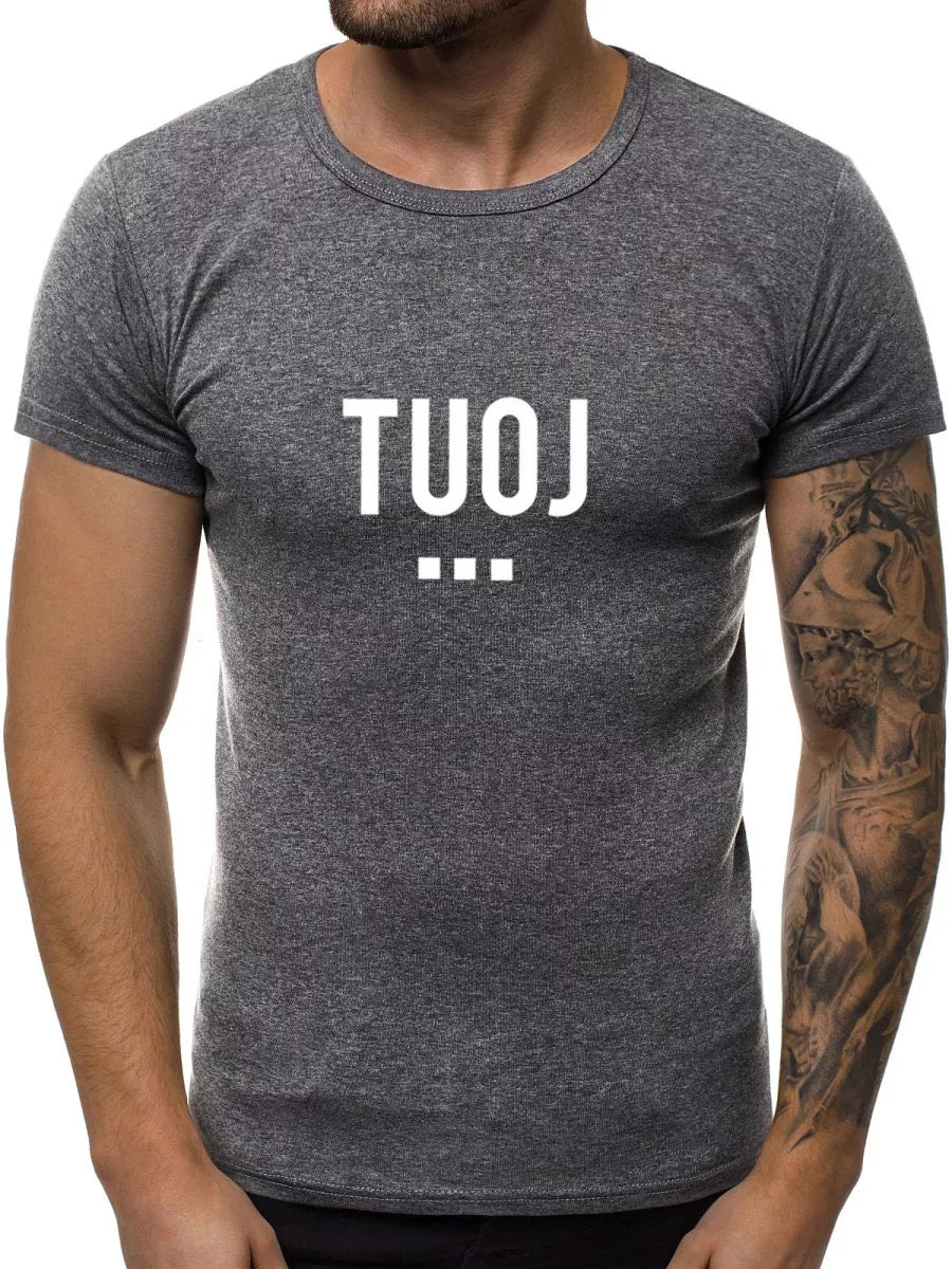 Vyriški tamsiai pilki marškinėliai TUOJ (baltas)