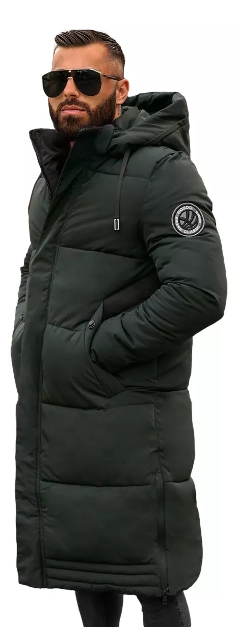 Vyriška tamsiai žalia žieminė striukė Bruno