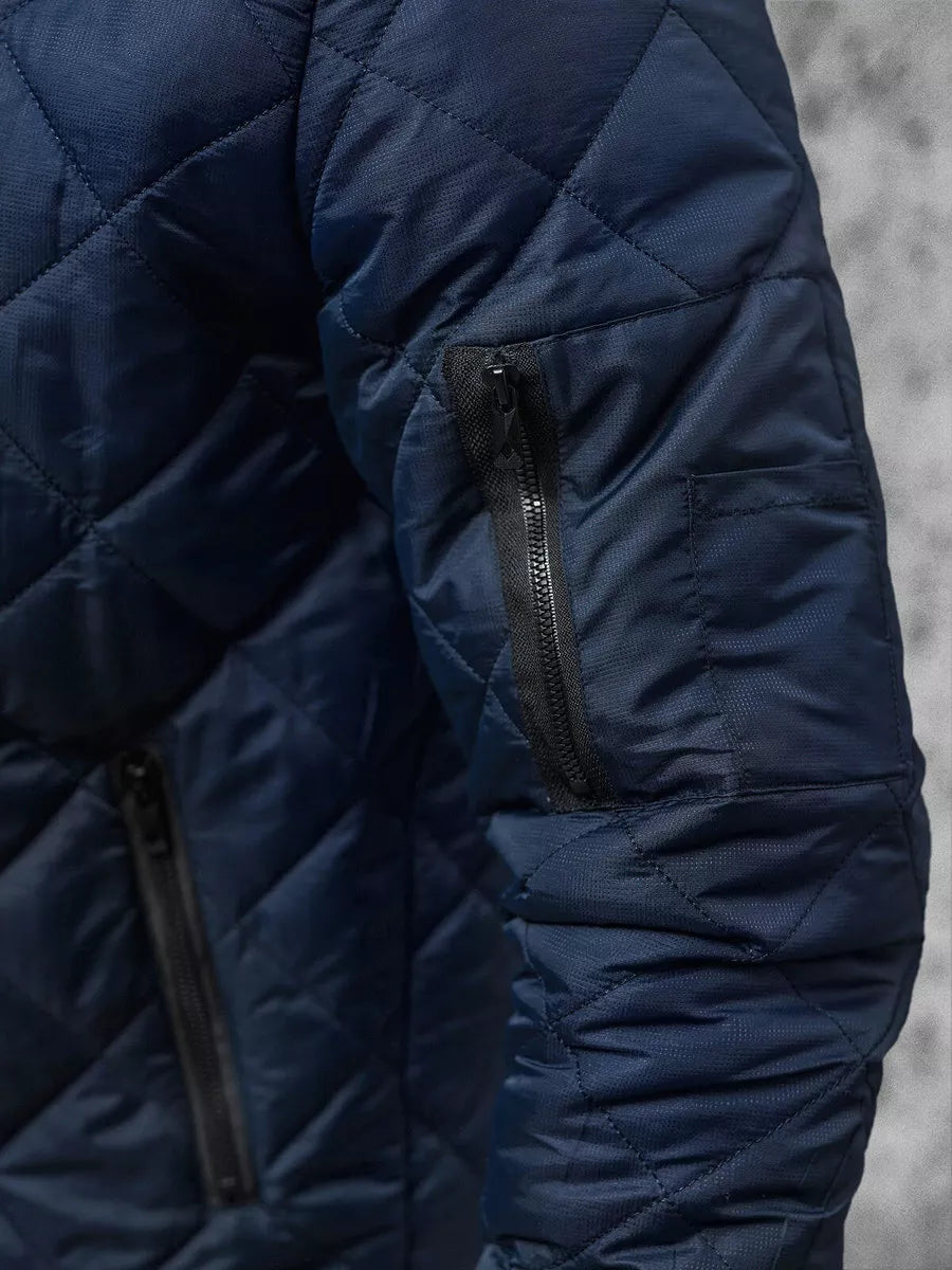 Vyriška tamsiai mėlynos spalvos striukė su gobtuvu Ogmina