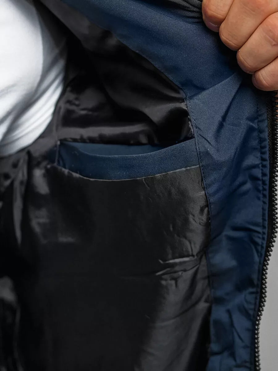 Vyriška tamsiai mėlyna pavasarinė striukė Marko