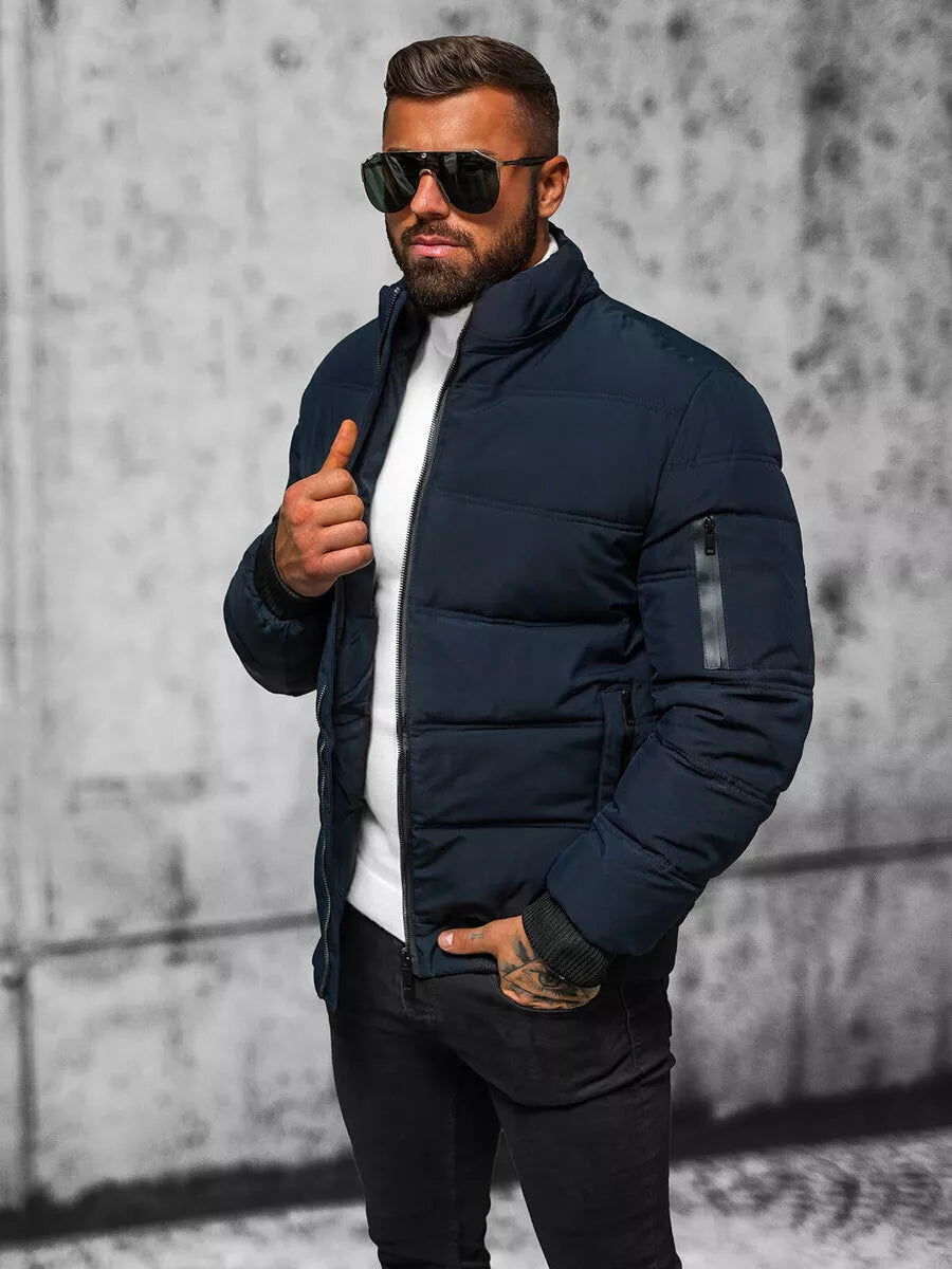 Vyriška tamsiai mėlyna žieminė striukė Rock