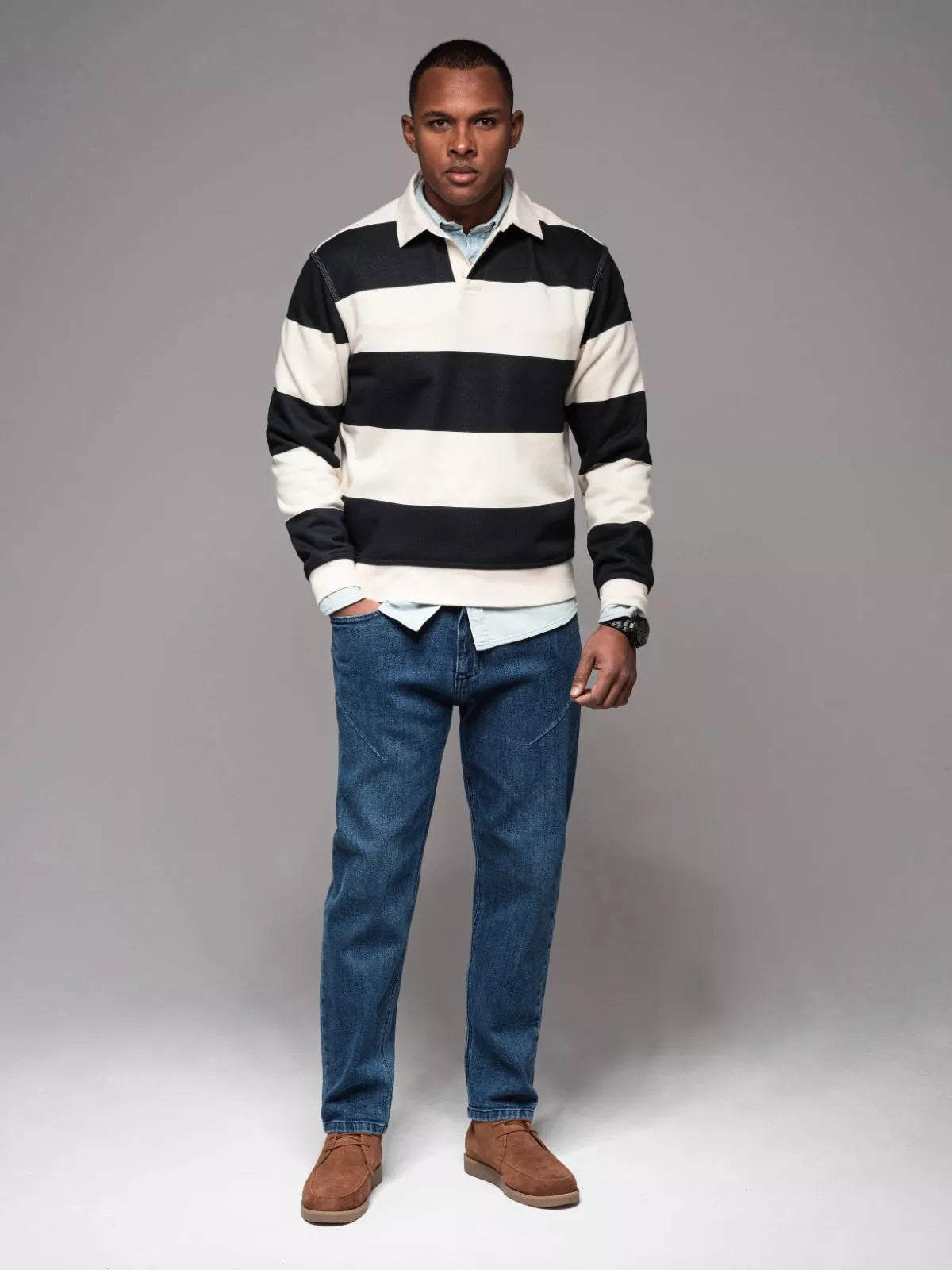 Vyriški tamsiai mėlyni džinsai Carl