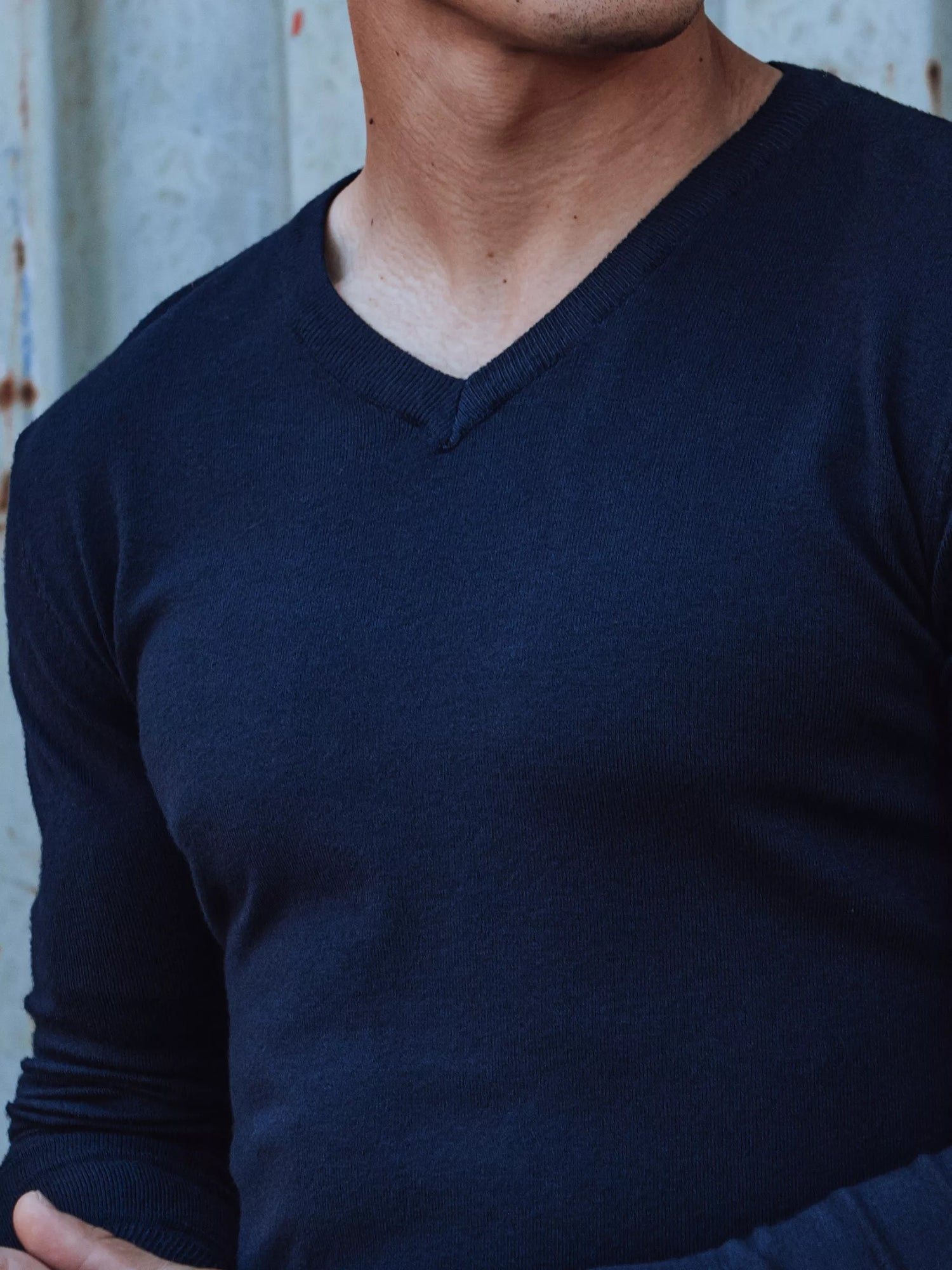 Tamsiai mėlynas vyriškas megztinis Henri