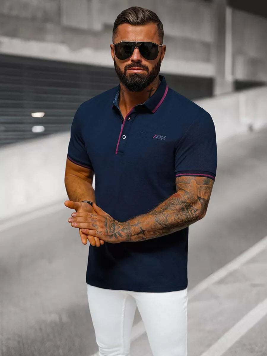 Vyriški tamsiai mėlyni polo marškinėliai Team