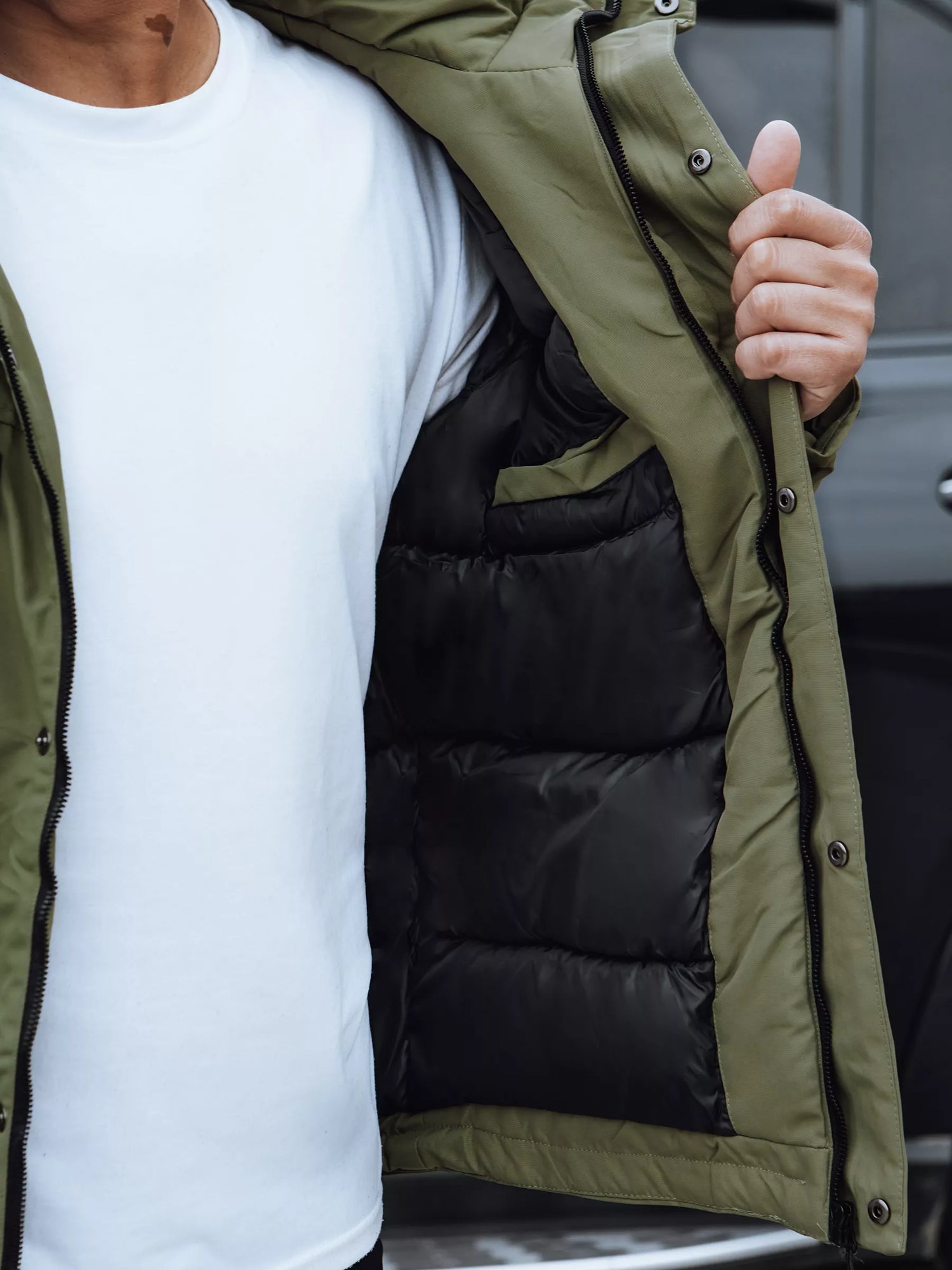 Vyriška žalia žieminė striukė Teo