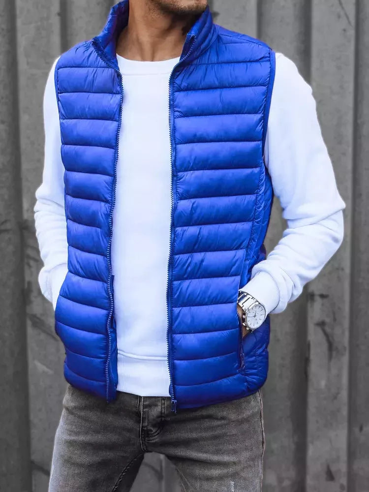 Vyriška mėlyna dygsniuota liemenė Mamor