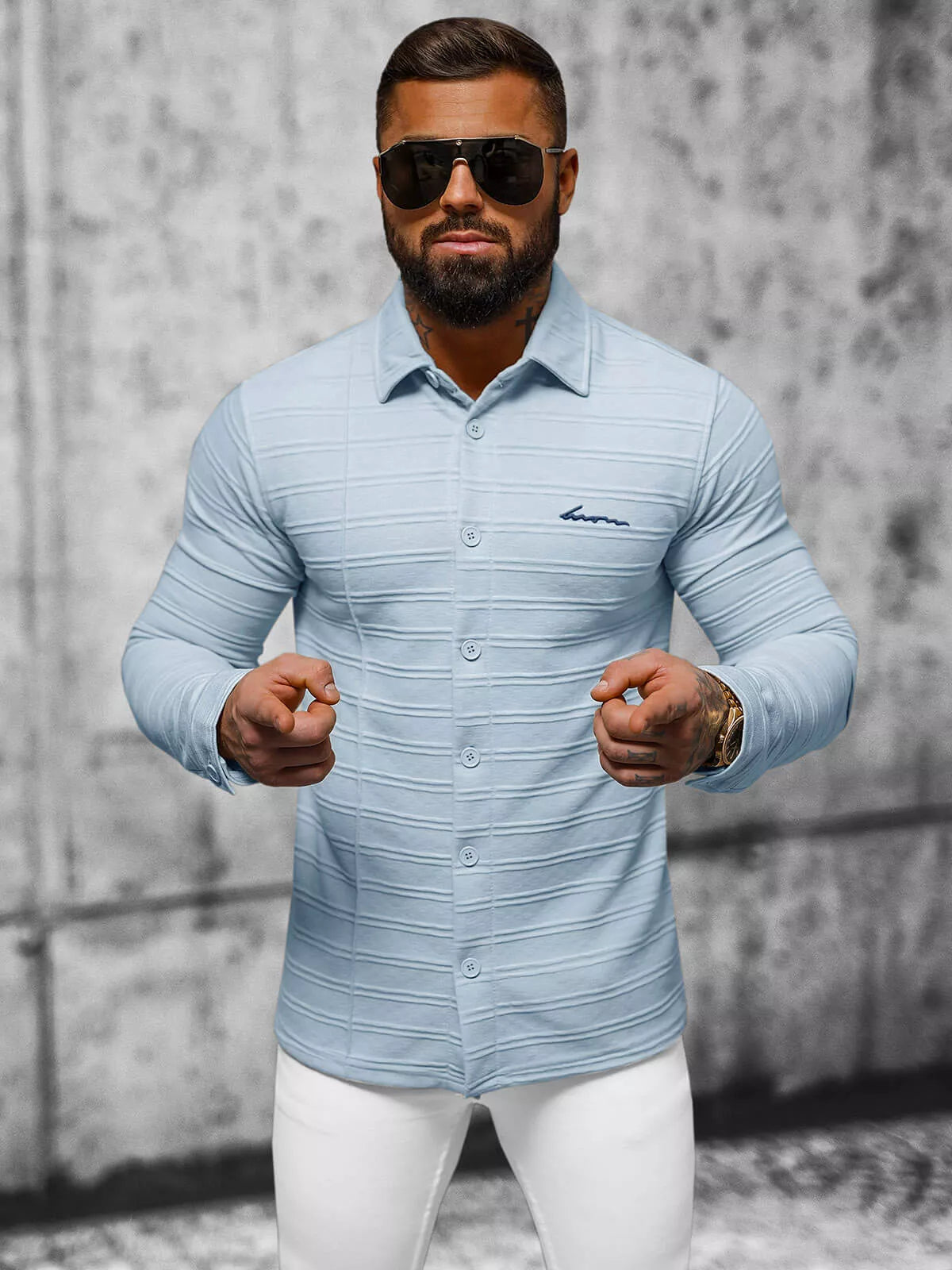 Vyriški mėlyni marškiniai Dome