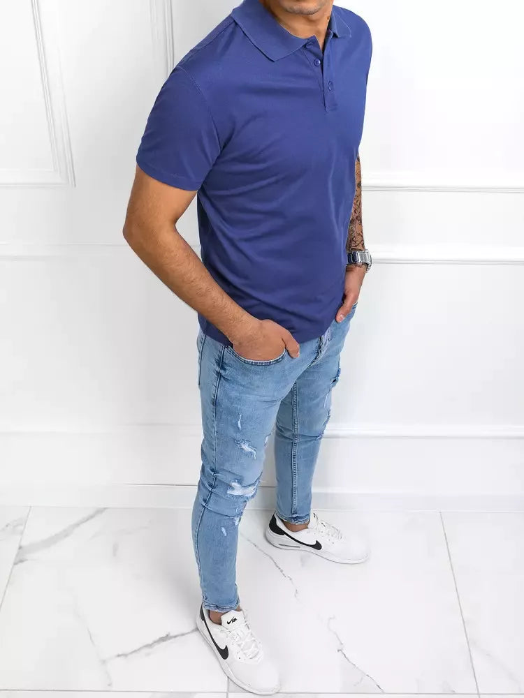 Vyriški mėlyni polo marškinėliai Palom