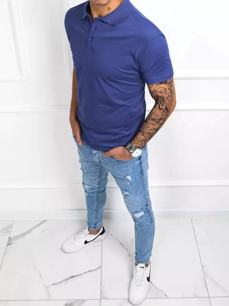 Vyriški mėlyni polo marškinėliai Palom