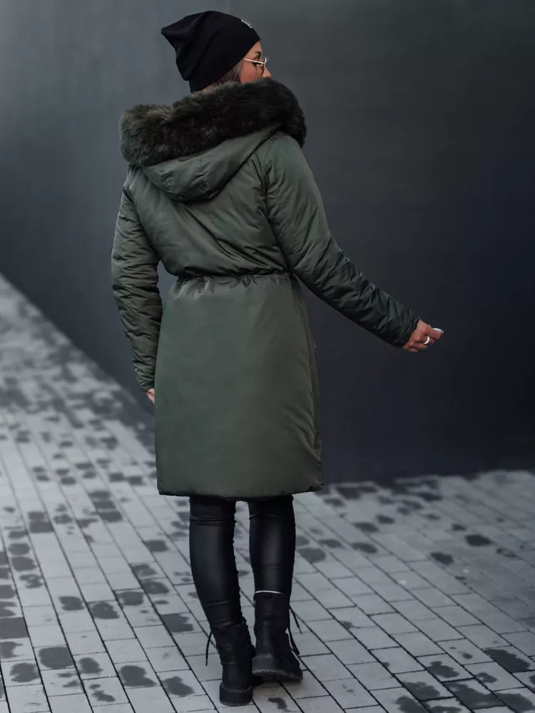 Žalia moteriška dvipusė striukė Adnel