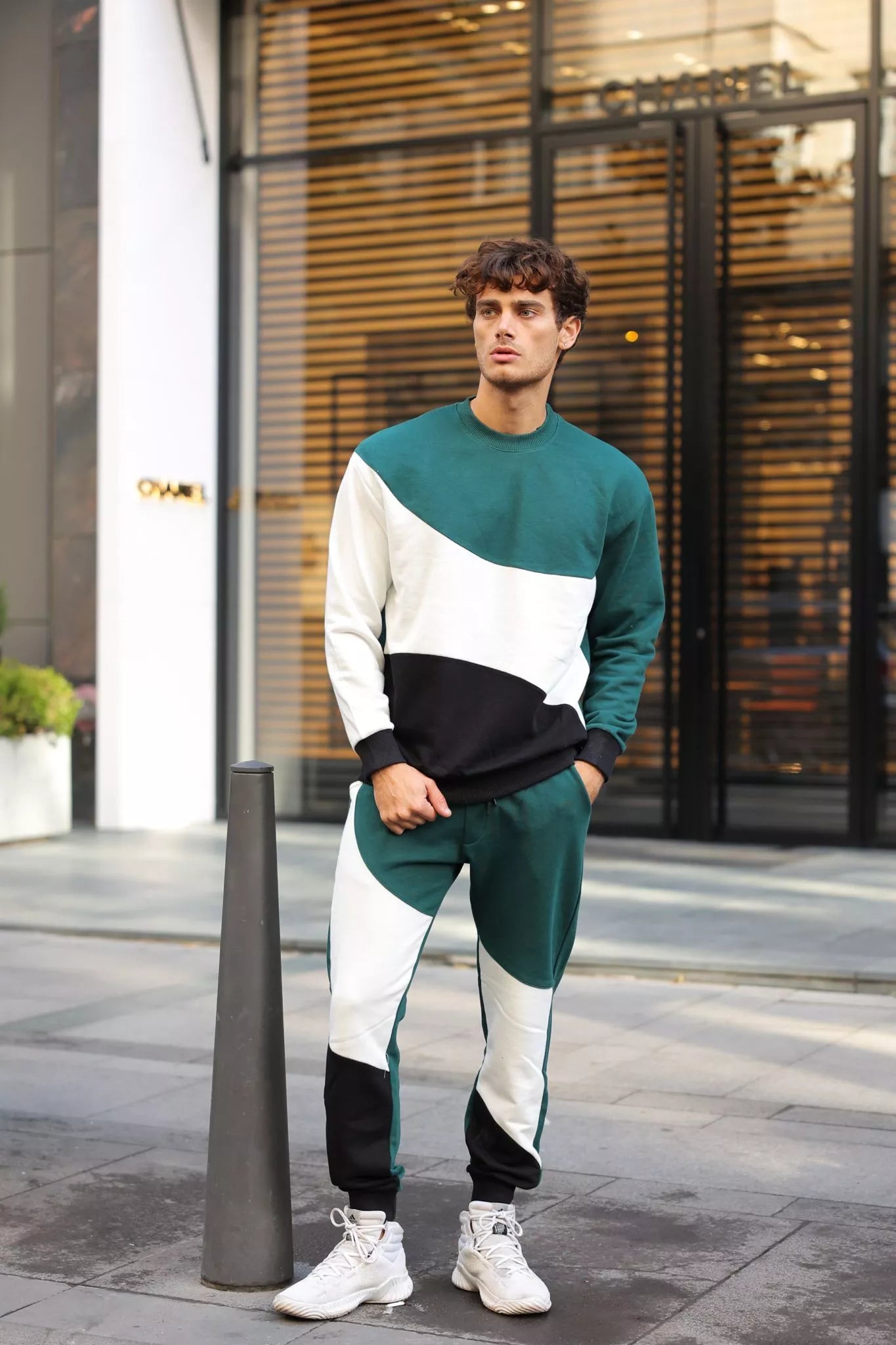 Žalias kelių spalvų vyriškas komplektas Hipos