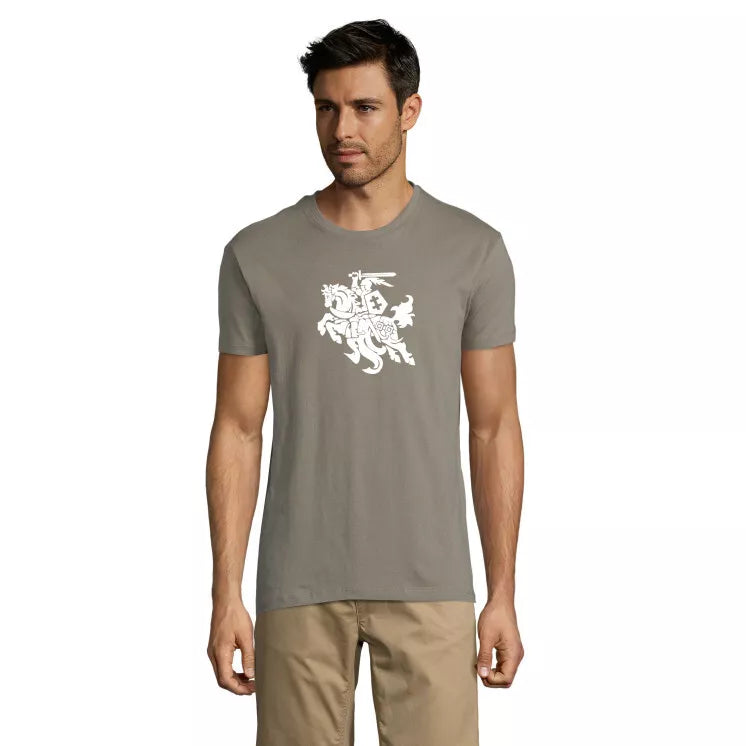 Šviesiai chaki vyriški marškinėliai  VYTIS baltas