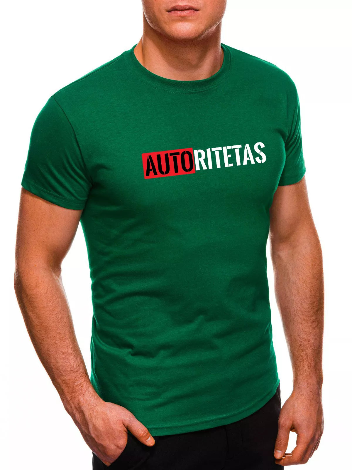 Žali vyriški marškinėliai Autoritetas