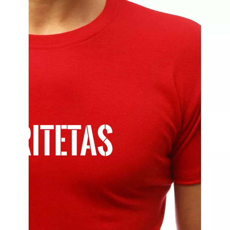 Raudoni vyriški marškinėliai Autoritetas