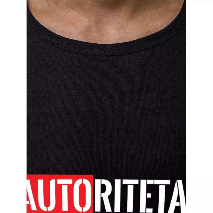 Juodi vyriški marškinėliai Autoritetas