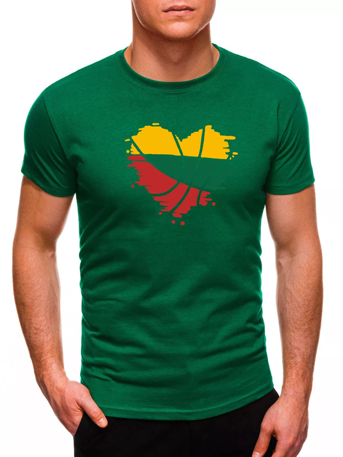 Žali vyriški marškinėliai Širdis