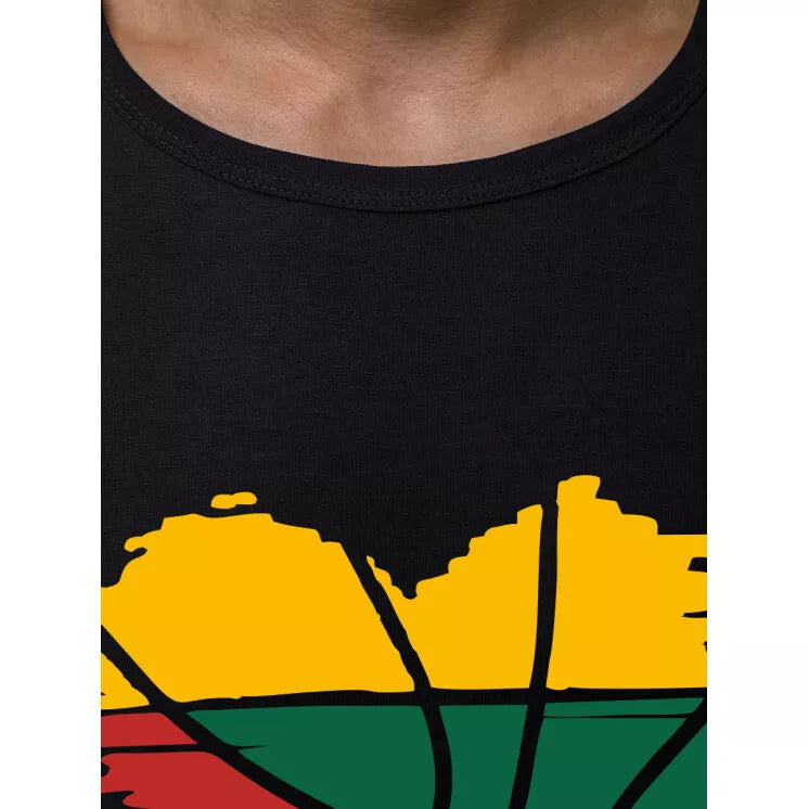 Juodi vyriški marškinėliai Širdis