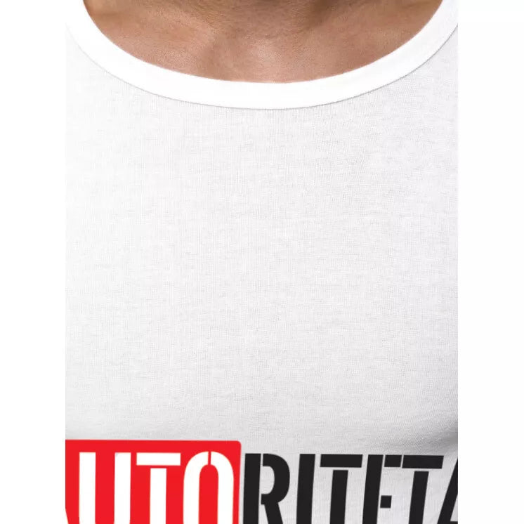 Balti vyriški marškinėliai Autoritetas