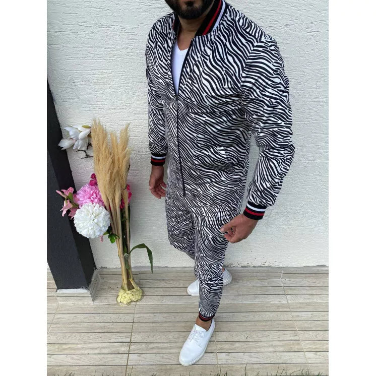 Zebro rašto vyriškas laisvalaikio komplektas Nevada