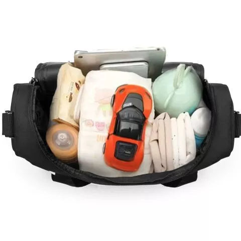 Vežimėlio juodas su gėlėtu raštu krepšys Baby