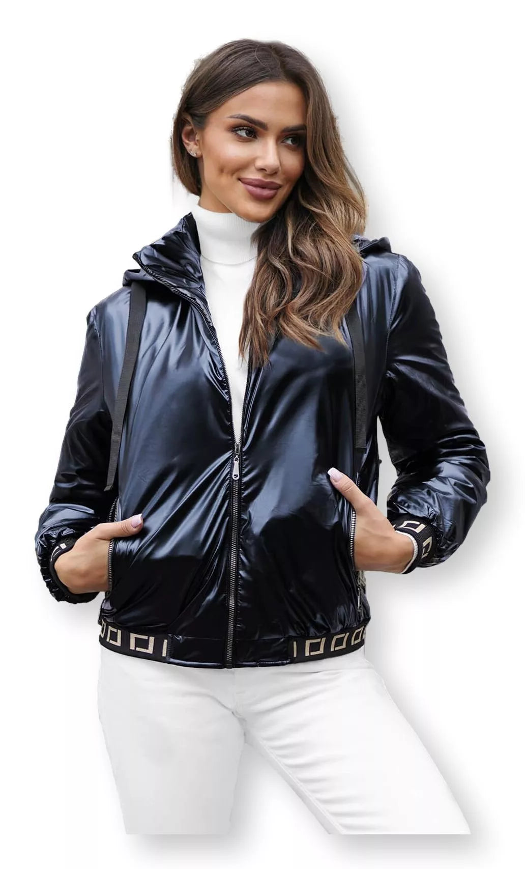 Mėlyna striukė su gobtuvu Sera