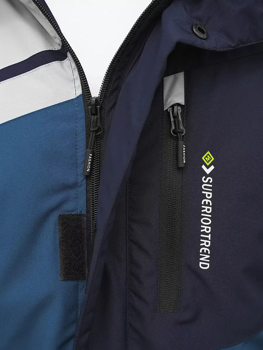 Mėlyna - tamsiai mėlyna striukė vyrams Trend