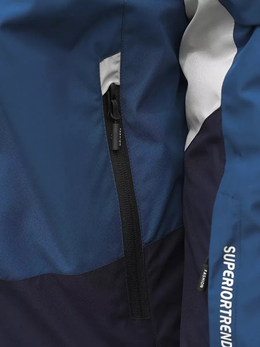 Mėlyna - tamsiai mėlyna striukė vyrams Trend