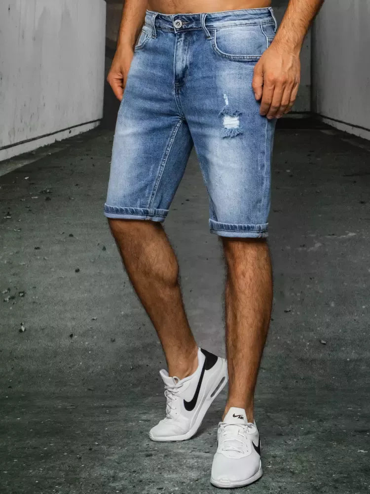 Mėlyni džinsiniai vyriški bridžai Temo