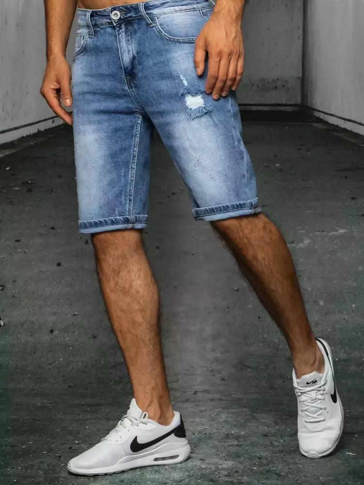 Mėlyni džinsiniai vyriški bridžai Temo