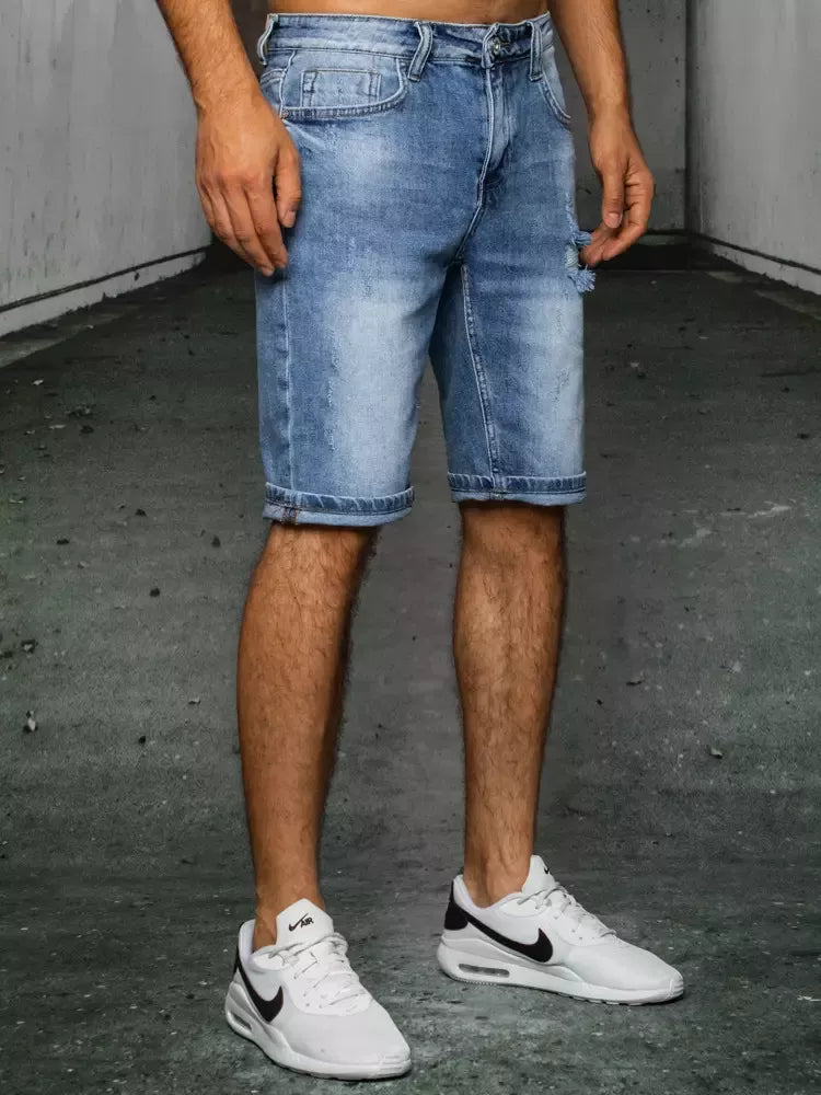 Mėlyni džinsiniai vyriški bridžai Temo