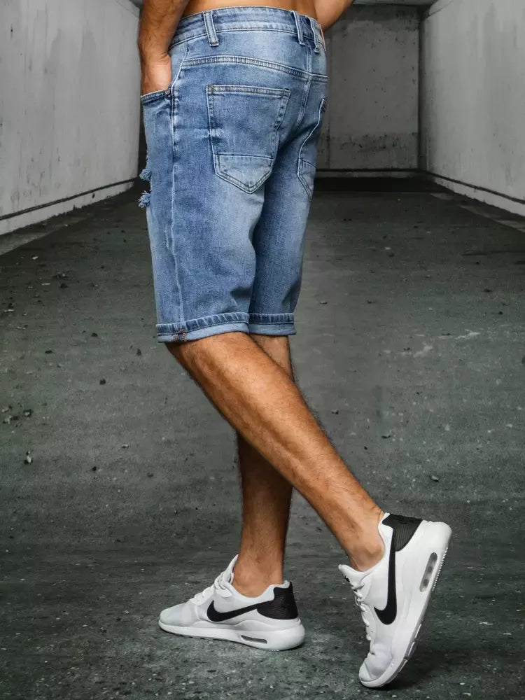 Mėlyni džinsiniai vyriški bridžai Temo