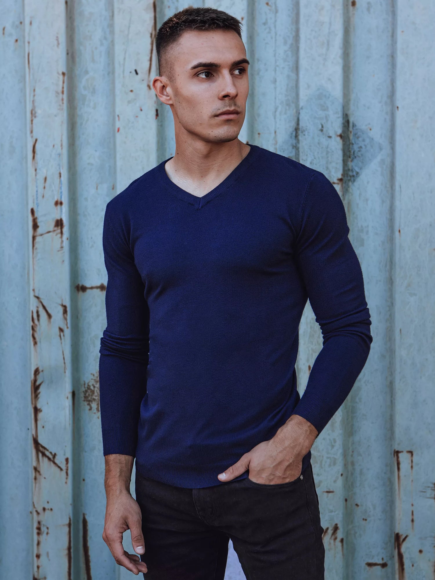 Mėlynas vyriškas megztinis Henri