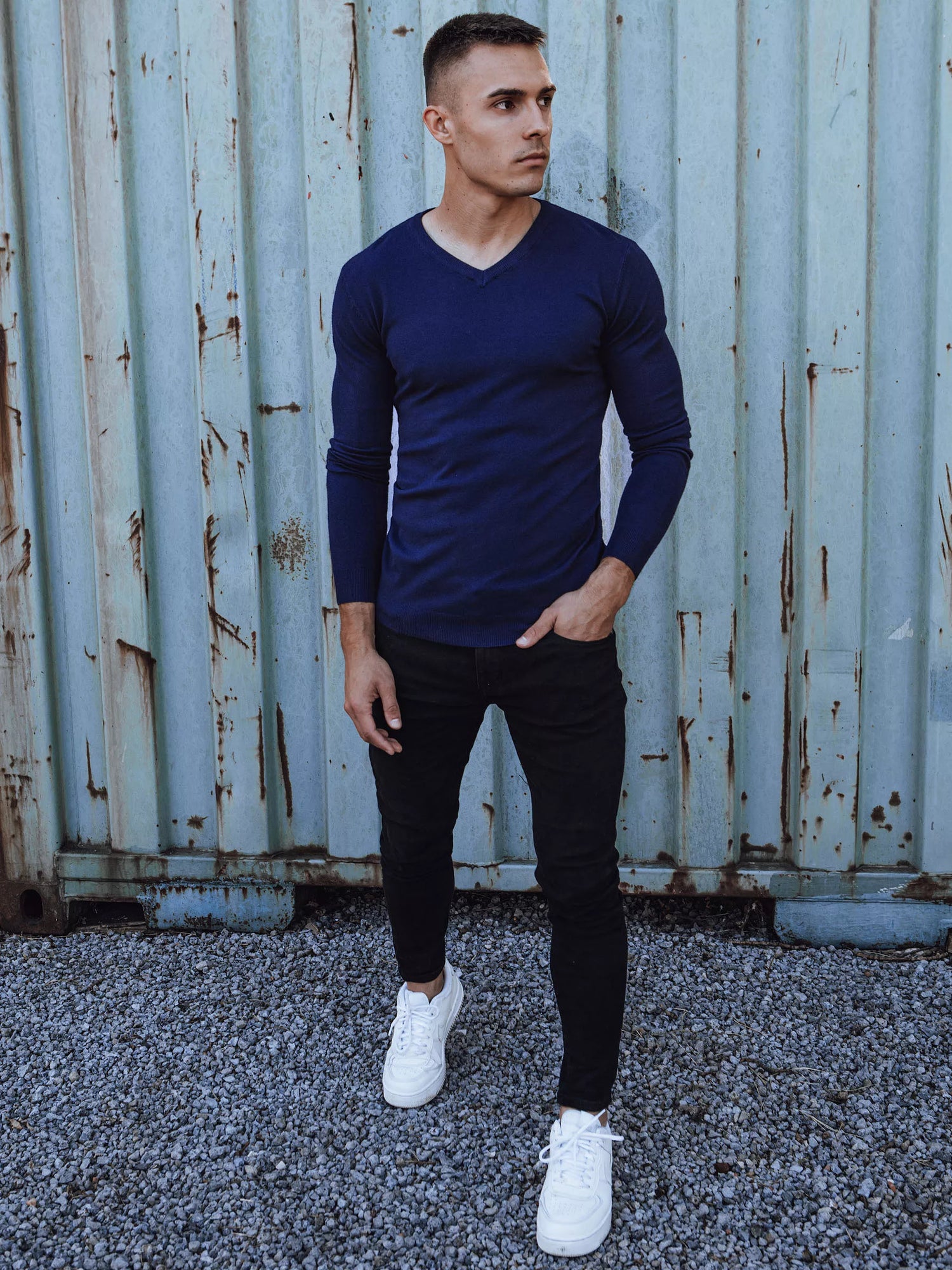 Mėlynas vyriškas megztinis Henri